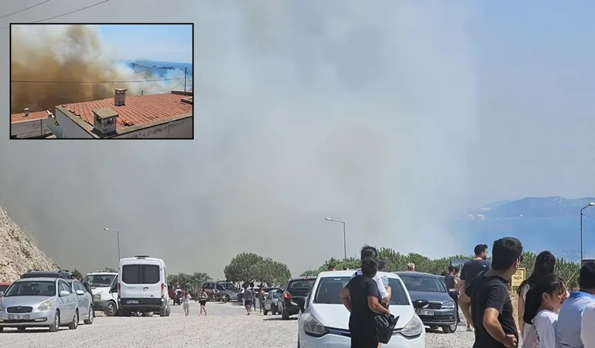 İzmir Dikili'de orman yangını! Alevlerin yaklaştığı site tahliye edildi