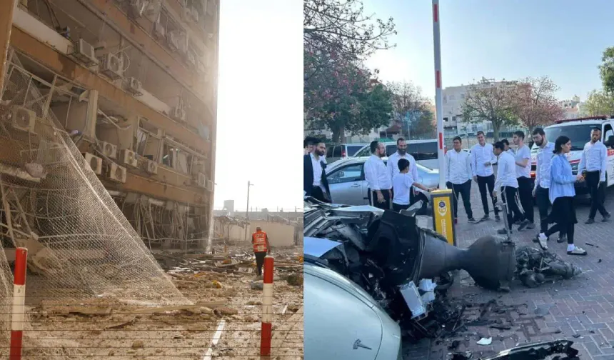 İran'dan İsrail'e balistik füze saldırısı: Hastane ile borsa binasına isabet etti!